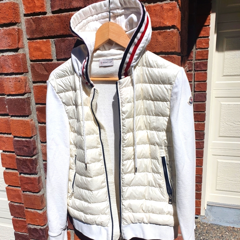 Moncler jacket with hood, down feathers, small